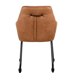 Wohnen Stühle<Armlehnenstuhl auf Rollen in Cognac Braun - Varel (2er Set)