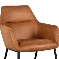 Wohnen Stühle<Armlehnenstuhl auf Rollen in Cognac Braun - Varel (2er Set)
