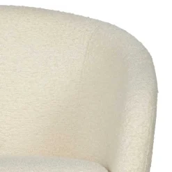 Wohnen Stühle<Armlehnenstuhl aus Boucle Stoff in Offwhite - Choco (2er Set)