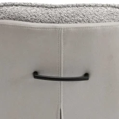 Wohnen Stühle<Armlehnenstuhl in Grau Boucle & Kunstleder - Amore (2er Set)