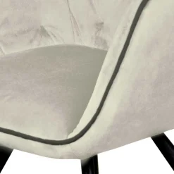 Wohnen Stühle<Armlehner Polsterstuhl in Creme Samt - Pape