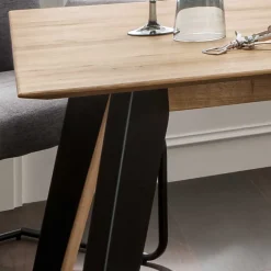 Wohnen Tische<Asteiche Esstisch mit Schweizer Kante - Clenza