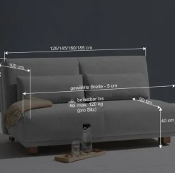 Wohnen Betten|Sofas<Ausziehsofa in Petrol & Eiche - Olzaia