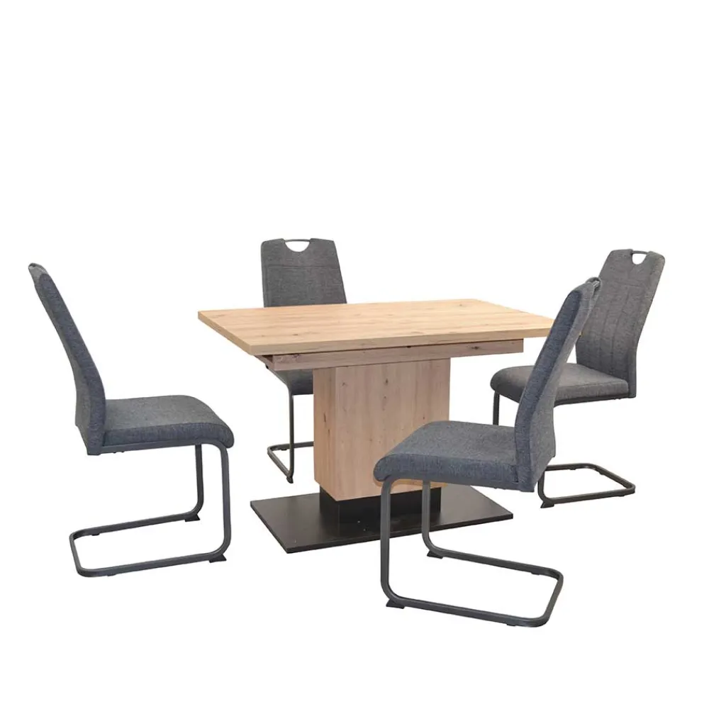 Wohnen Sitzgruppe<Ausziehtisch & Freischwinger Set - Glade (fünfteilig)