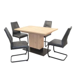 Wohnen Sitzgruppe<Ausziehtisch & Schwingstühle Set - Gedeon (fünfteilig)