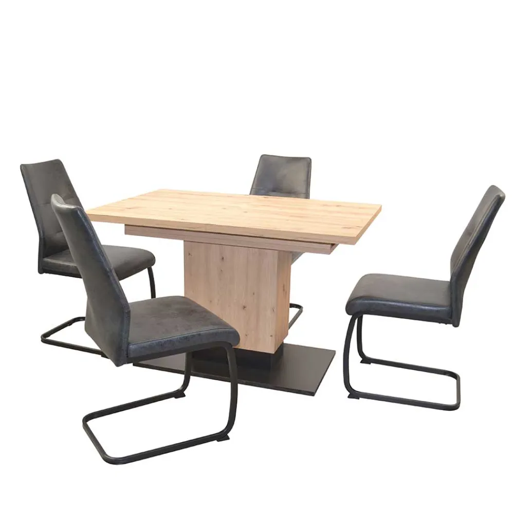 Wohnen Sitzgruppe<Ausziehtisch & Schwingstühle Set - Gedeon (fünfteilig)