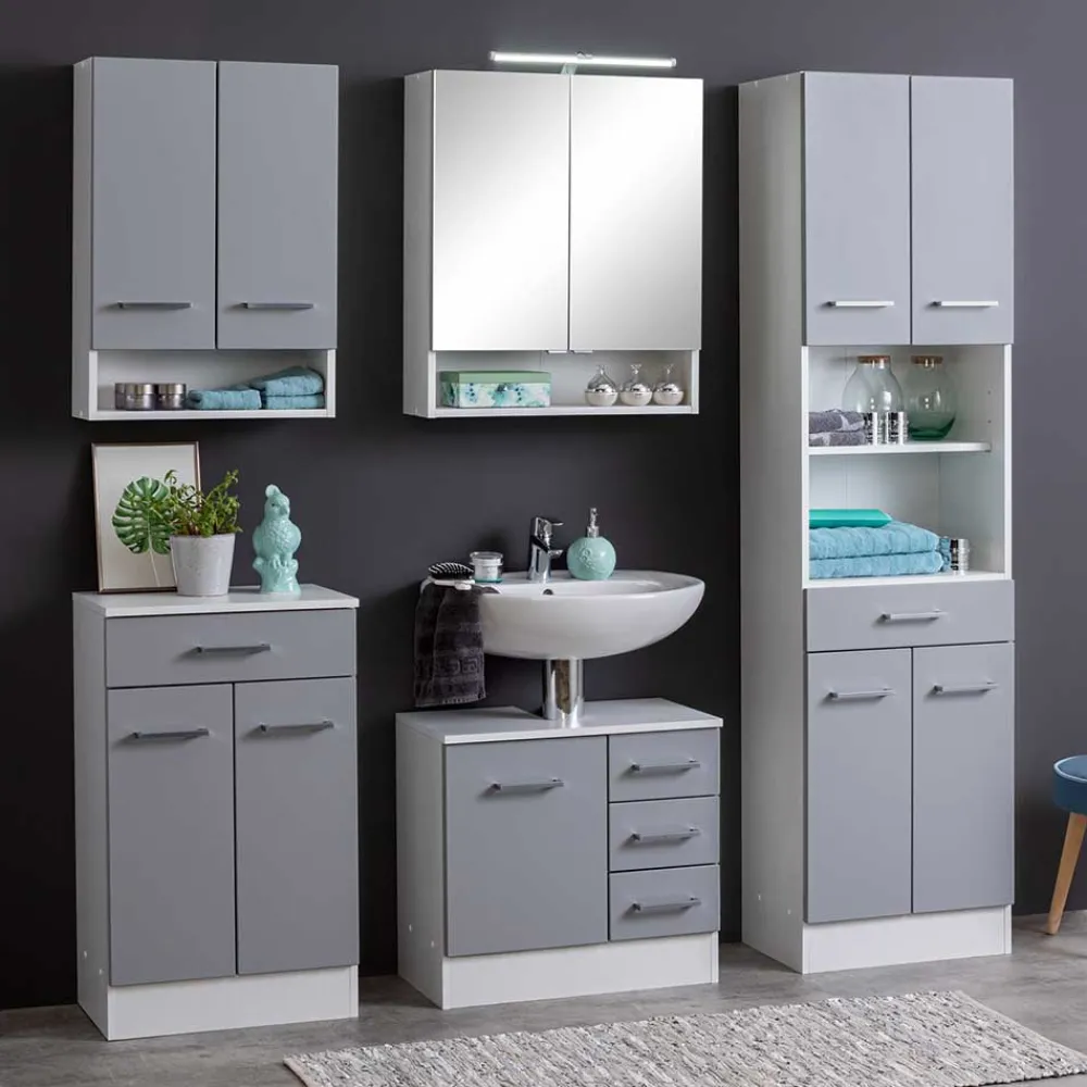 Wohnen Schränke<Badezimmer Hängeschrank in hellem Grau - Girios