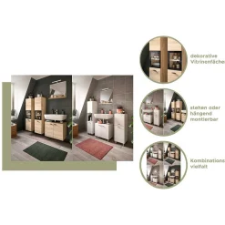 Wohnen Schränke<Badezimmerschrank in Sonoma-Eiche Optik - Hoxtona