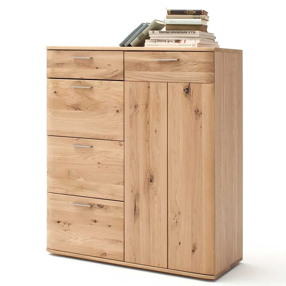 Wohnen Highboards<Balkeneiche Kombikommode mit 4 Schubladen - Mabasa