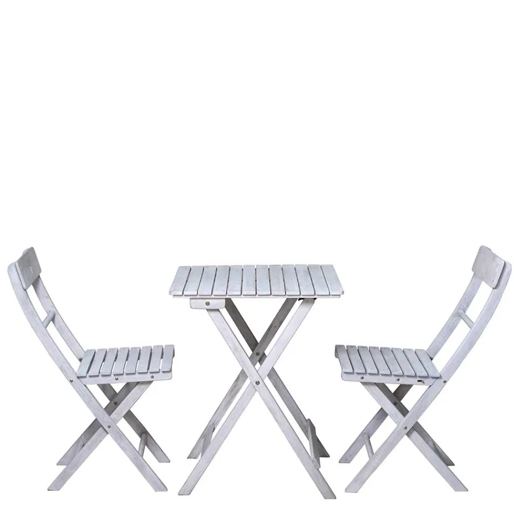 Wohnen Sitzgruppe<Balkon Sitzgruppe in Grey Wash - Paisly (dreiteilig)