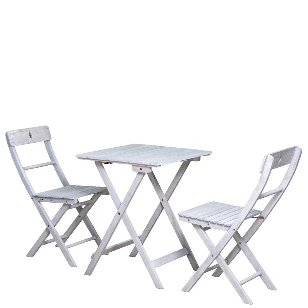 Wohnen Sitzgruppe<Balkon Sitzgruppe in Grey Wash - Paisly (dreiteilig)