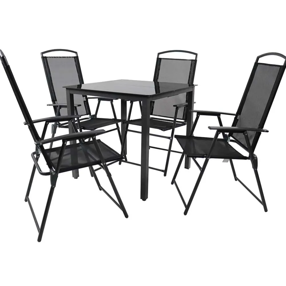 Wohnen Sitzgruppe<Balkon-Tischgruppe für 4 Personen - Crimas (fünfteilig)
