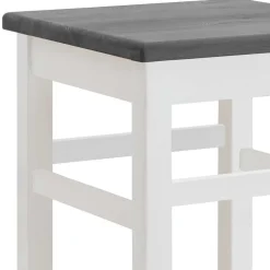 Wohnen Tische<Bar Tischgruppe in Weiß und Grau - Mantryna (dreiteilig)