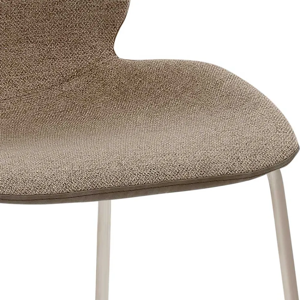 Wohnen Hocker<Barhocker mit Lehne in Schlamm & Beige - Maylana
