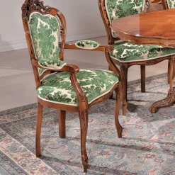 Wohnen Stühle<Barock Armlehnstuhl Magari in Grün Beige Muster