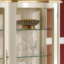 Wohnen Highboards|Vitrinen<Barock Design Vitrine in Weiß & Gold - Iviada