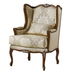 Wohnen Sessel<Barock Sessel in Beige und Creme gemustert - Ranaria