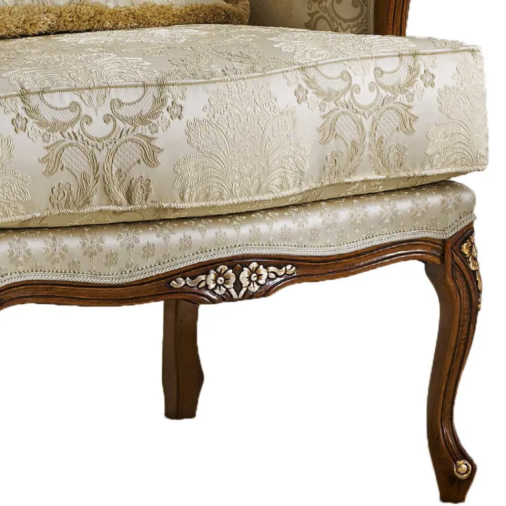 Wohnen Sessel<Barock Sessel in Beige und Creme gemustert - Ranaria