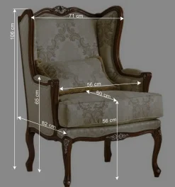 Wohnen Sessel<Barock Sessel in Beige und Creme gemustert - Ranaria