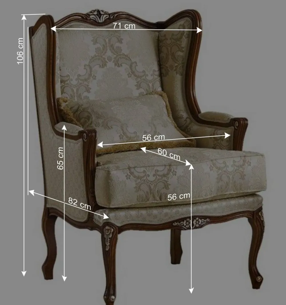 Wohnen Sessel<Barock Sessel in Beige und Creme gemustert - Ranaria