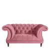Wohnen Sessel<Barock Style Big Sessel in Rosa Samtvelours - Clewono