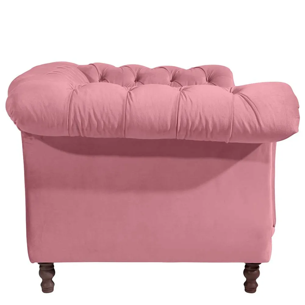 Wohnen Sessel<Barock Style Big Sessel in Rosa Samtvelours - Clewono