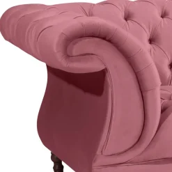 Wohnen Sessel<Barock Style Big Sessel in Rosa Samtvelours - Clewono