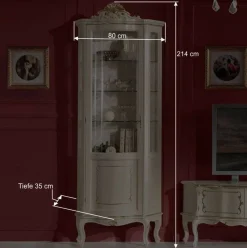 Wohnen Vitrinen<Barockstil Vitrine in Weiß & Gold - Datalera