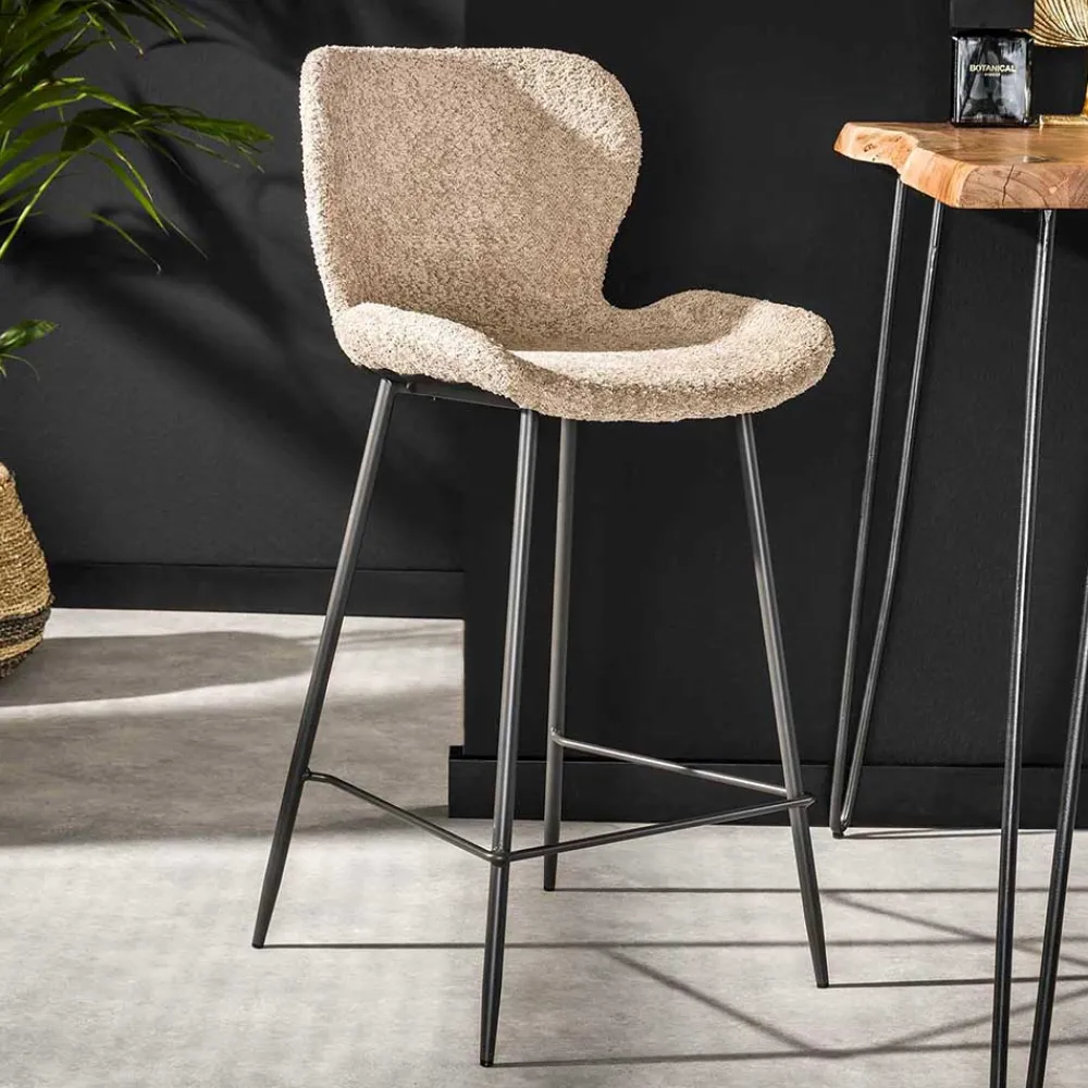 Wohnen Hocker<Barstühle in Beige Boucle - Vilvia (4er Set)