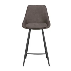 Wohnen Hocker<Barstühle in Dunkelgrau Microfaser - Ireen (2er Set)