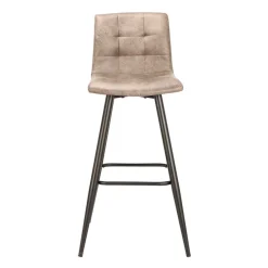 Wohnen Hocker<Barstühle in Hellbraun Microfaser - Knox (2er Set)