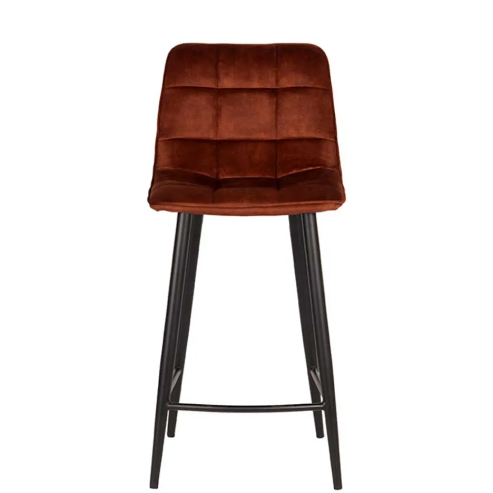 Wohnen Hocker|Stühle<Barstühle in Rost Braun Velours - Susa (2er Set)
