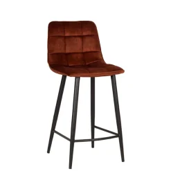 Wohnen Hocker|Stühle<Barstühle in Rost Braun Velours - Susa (2er Set)