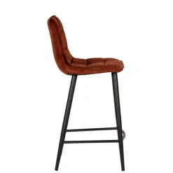 Wohnen Hocker|Stühle<Barstühle in Rost Braun Velours - Susa (2er Set)