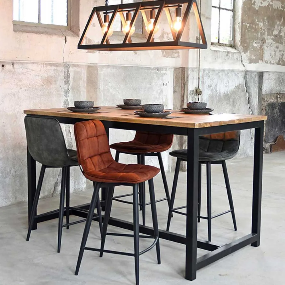 Wohnen Hocker|Stühle<Barstühle in Rost Braun Velours - Susa (2er Set)