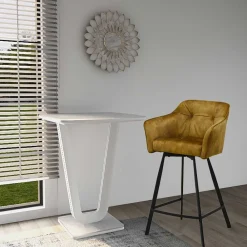 Wohnen Hocker<Barstühle mit Armlehnen in Ocker Samt - Betria (2er Set)