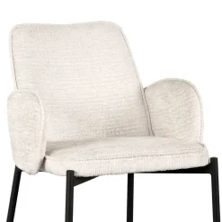 Wohnen Hocker<Barstuhl aus Struktursamt Creme - Filler (2er Set)