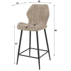 Wohnen Hocker<Barstuhl in Beige Boucle - Maja (2er Set)