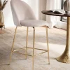 Wohnen Hocker|Stühle<Barstuhl in Beige und Gold - Furcios (2er Set)