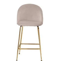 Wohnen Hocker|Stühle<Barstuhl in Beige und Gold - Furcios (2er Set)