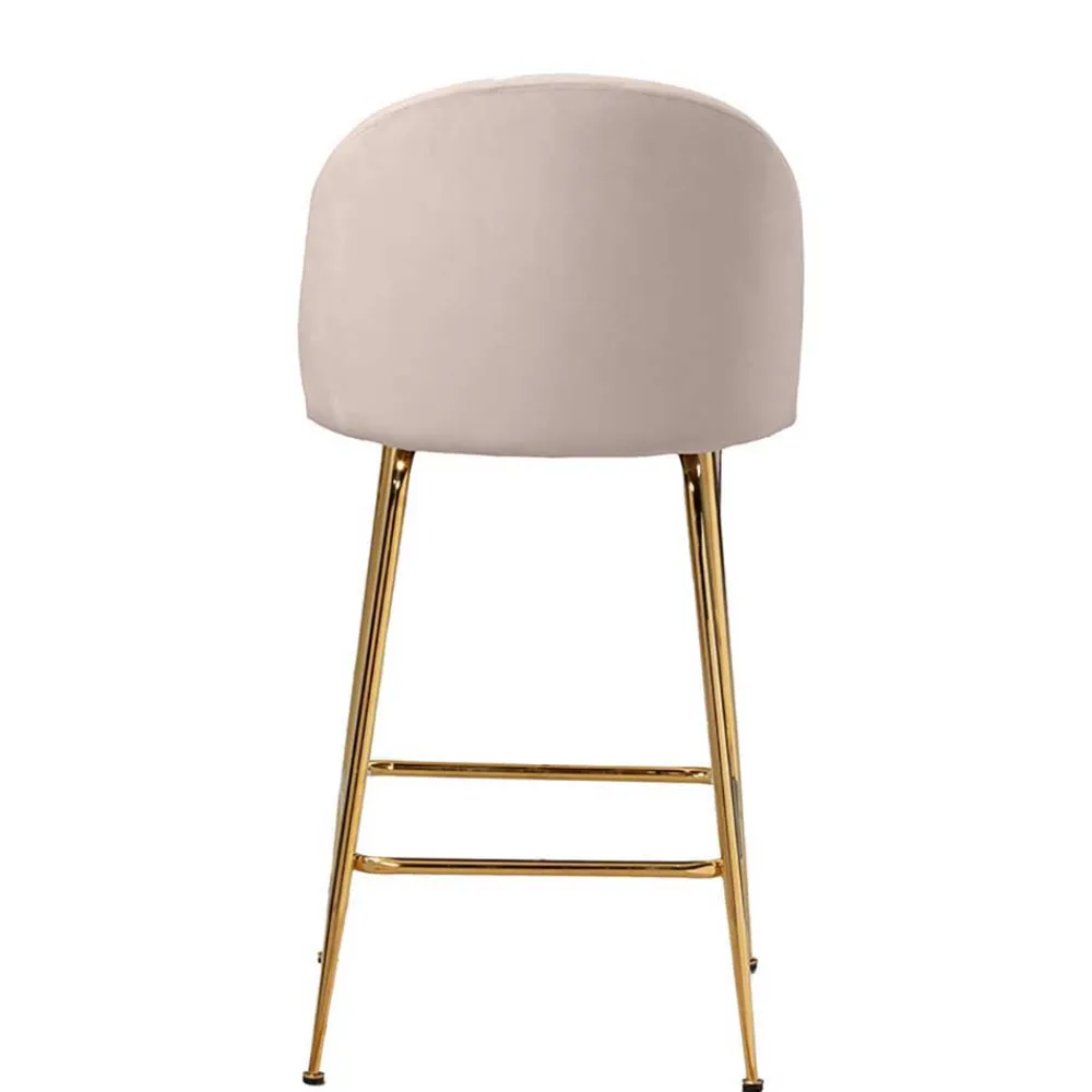Wohnen Hocker|Stühle<Barstuhl in Beige und Gold - Furcios (2er Set)