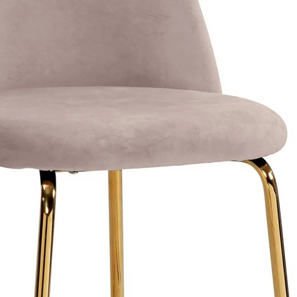 Wohnen Hocker|Stühle<Barstuhl in Beige und Gold - Furcios (2er Set)