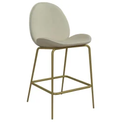 Wohnen Hocker|Stühle<Barstuhl in Creme mit Messing - Rucia