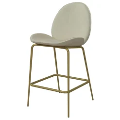 Wohnen Hocker|Stühle<Barstuhl in Creme mit Messing - Rucia