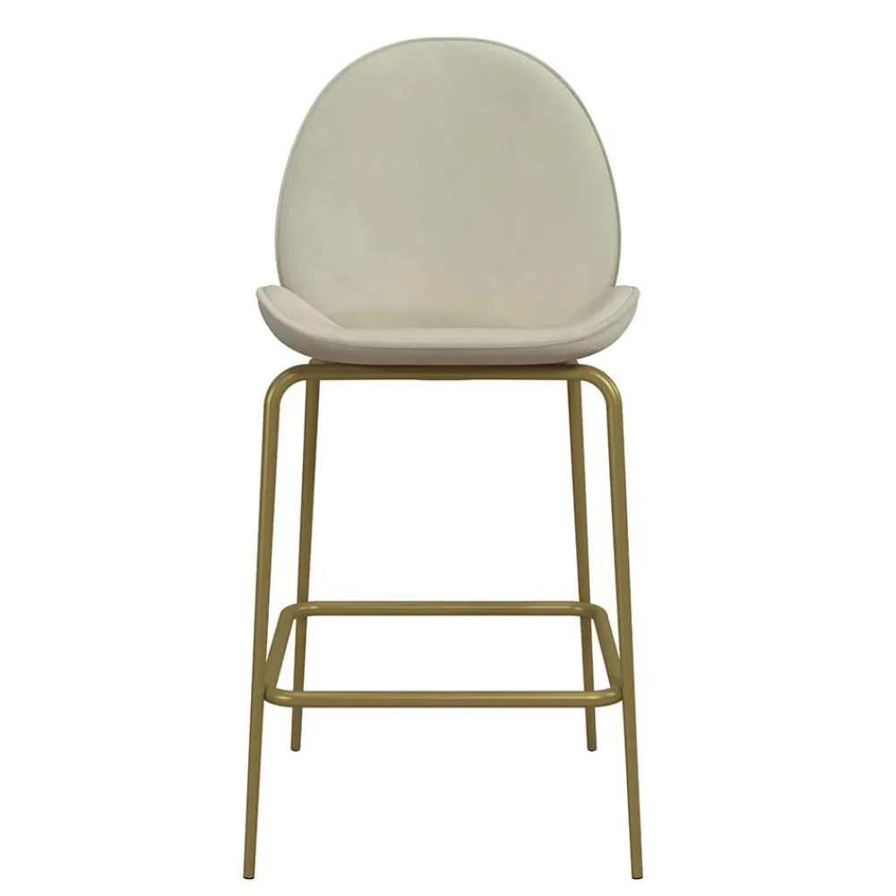 Wohnen Hocker|Stühle<Barstuhl in Creme mit Messing - Rucia