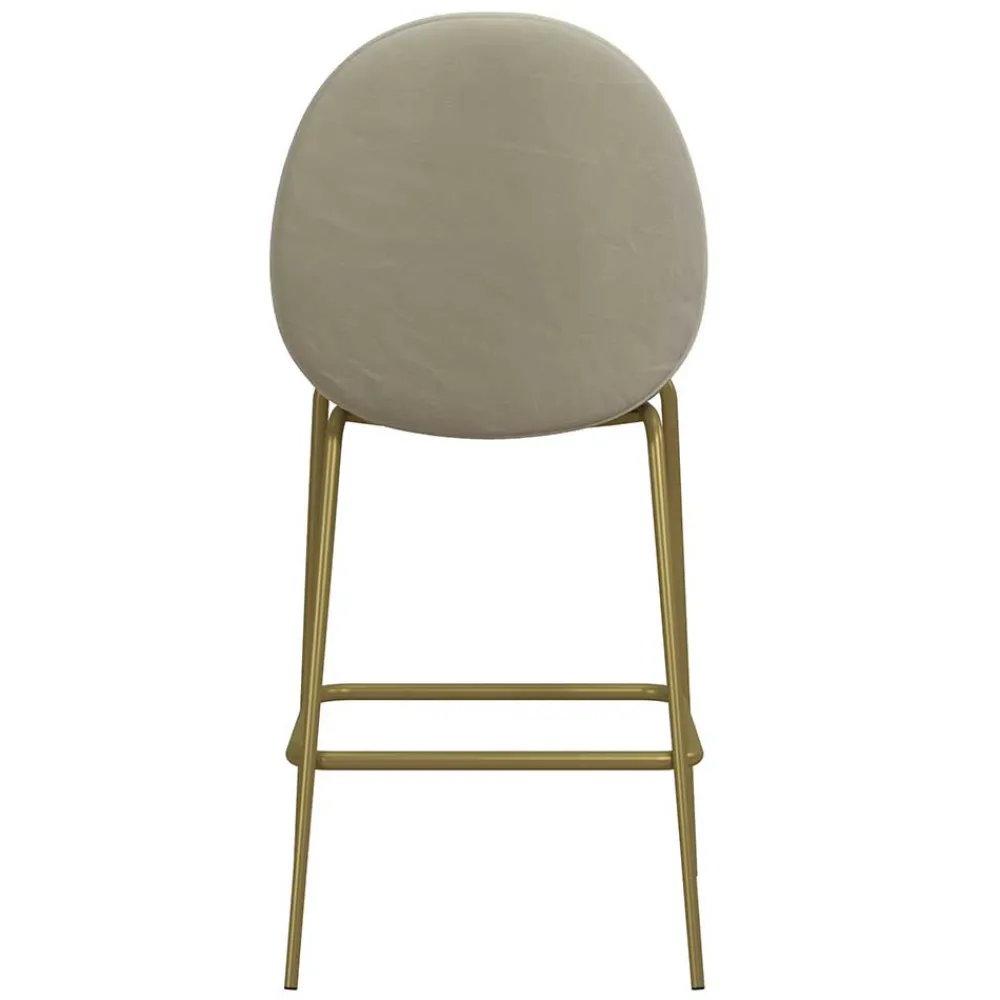 Wohnen Hocker|Stühle<Barstuhl in Creme mit Messing - Rucia