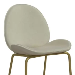 Wohnen Hocker|Stühle<Barstuhl in Creme mit Messing - Rucia