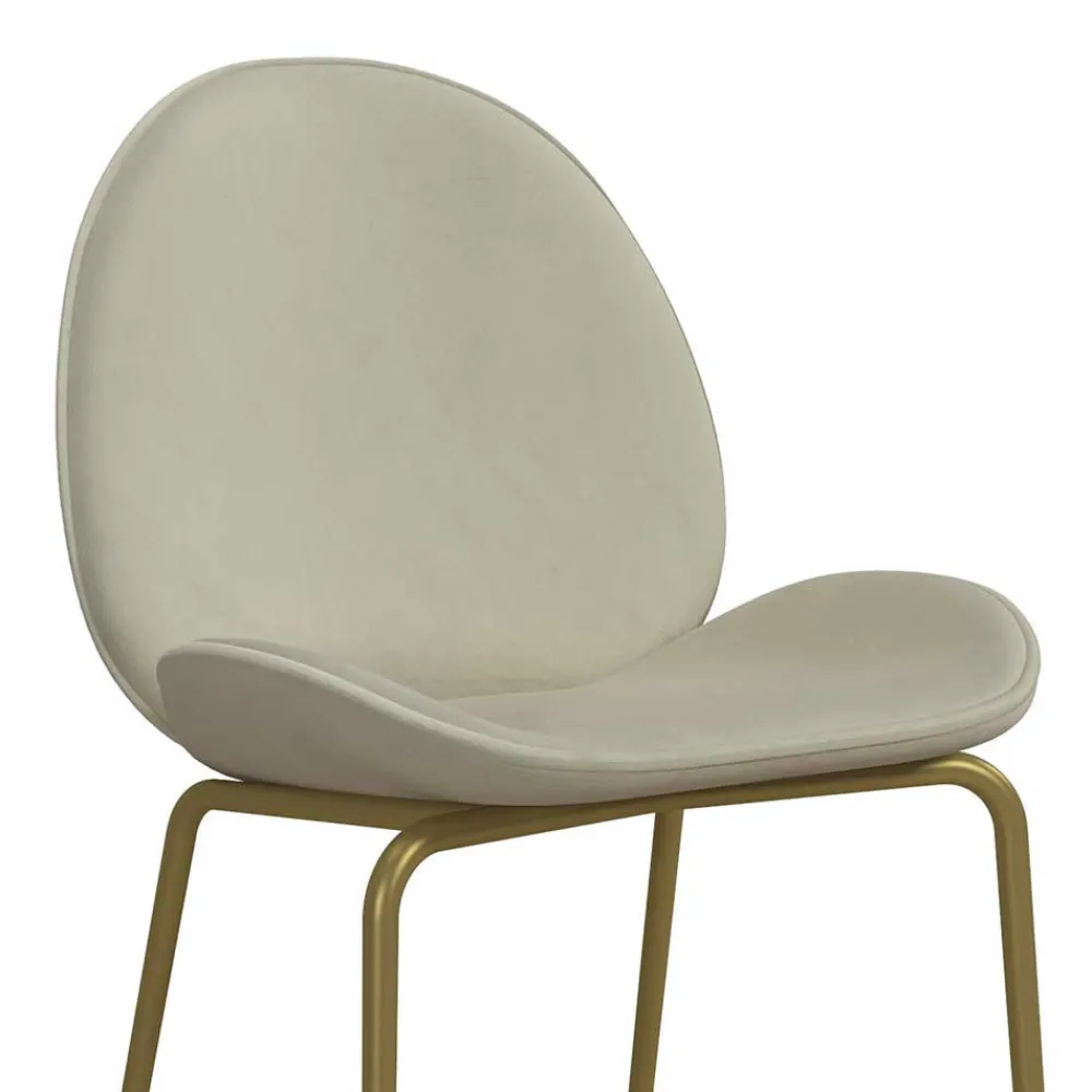 Wohnen Hocker|Stühle<Barstuhl in Creme mit Messing - Rucia
