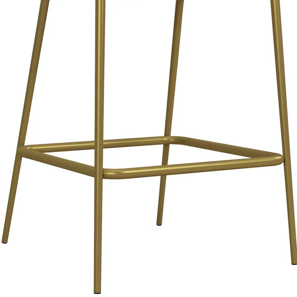Wohnen Hocker|Stühle<Barstuhl in Creme mit Messing - Rucia