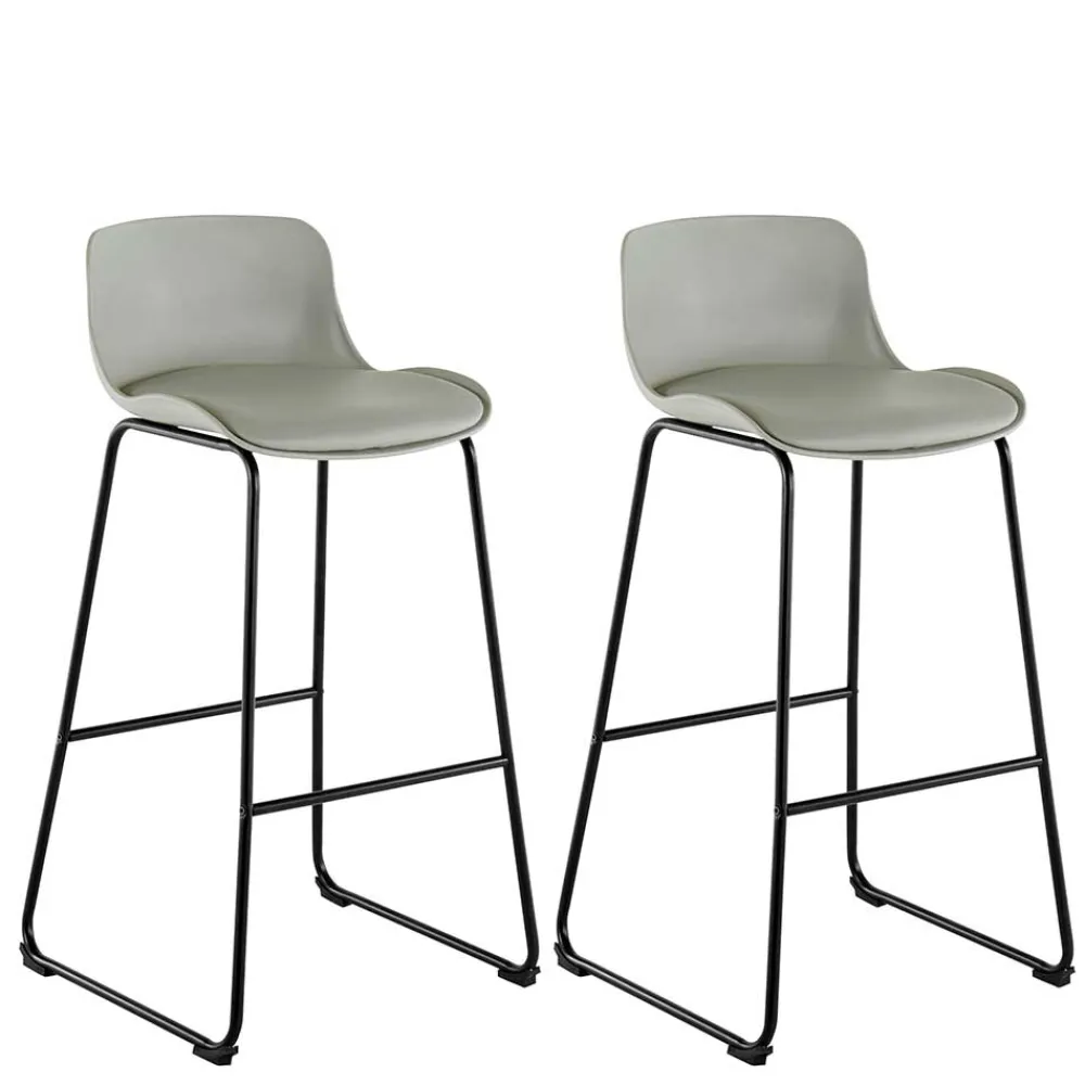 Wohnen Hocker<Barstuhl in Grau und Schwarz - Cavanna (2er Set)